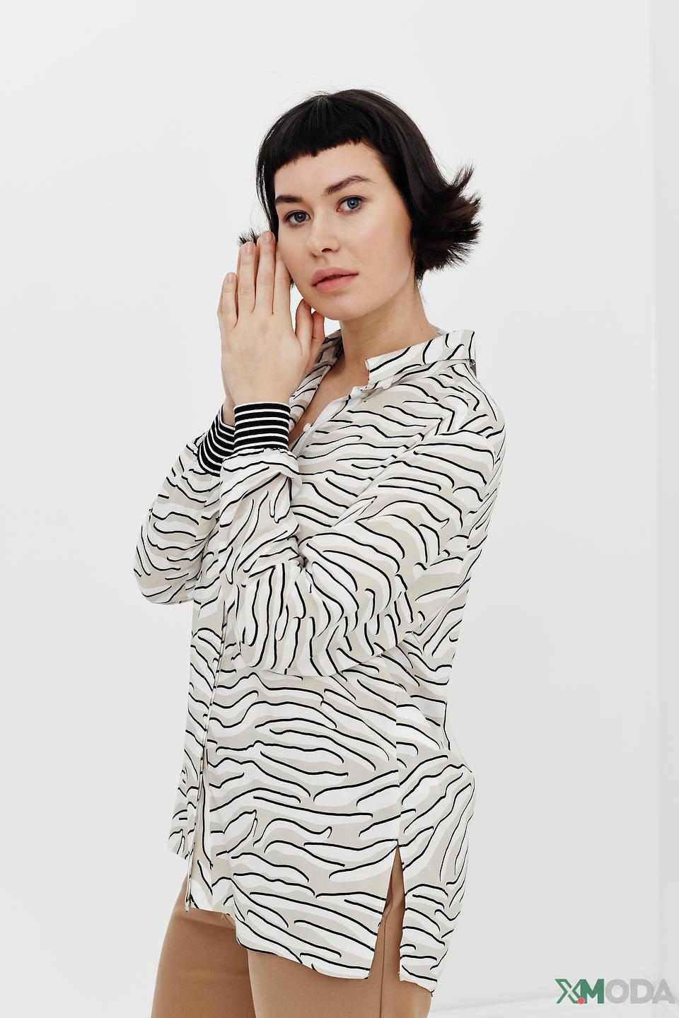 Рубашка Bianca с принтом зебра