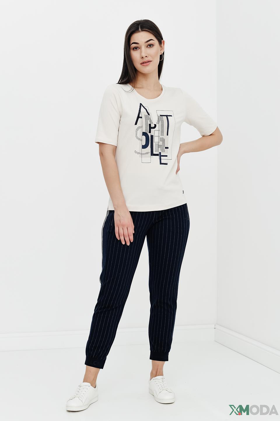 Футболка Lecomte с принтом бежевая