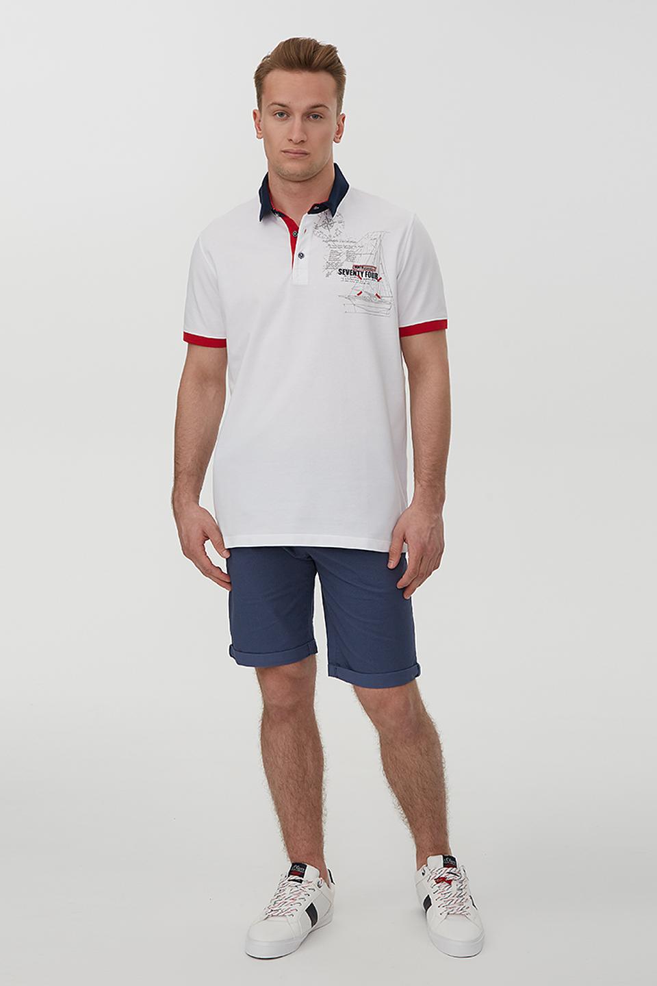 Поло John Trigger с принтом белый