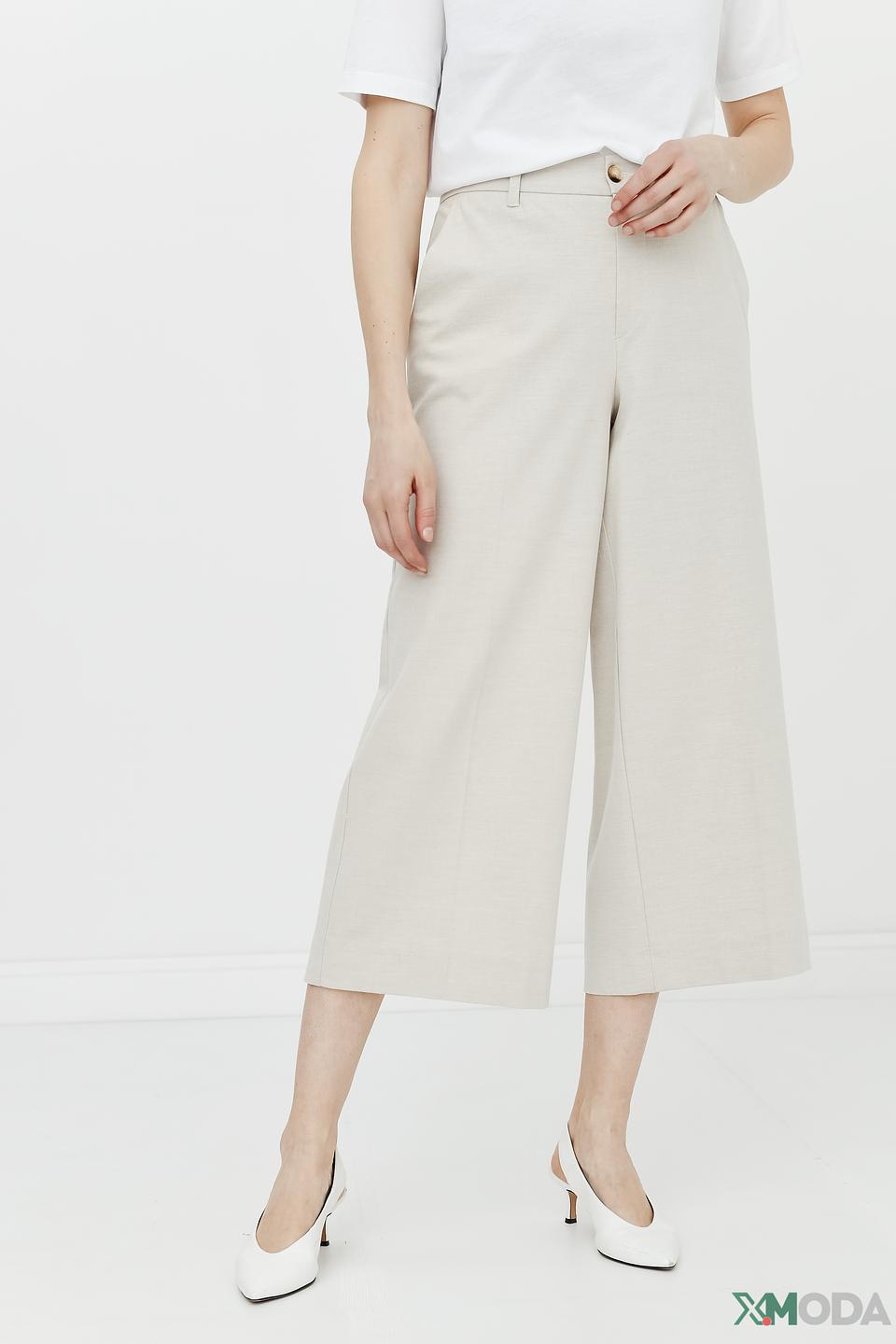 Брюки кюлоты Oui бежевые