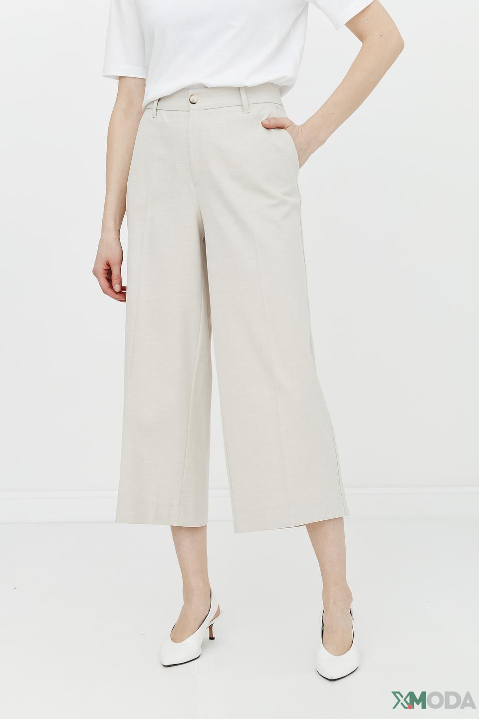 Брюки кюлоты Oui бежевые