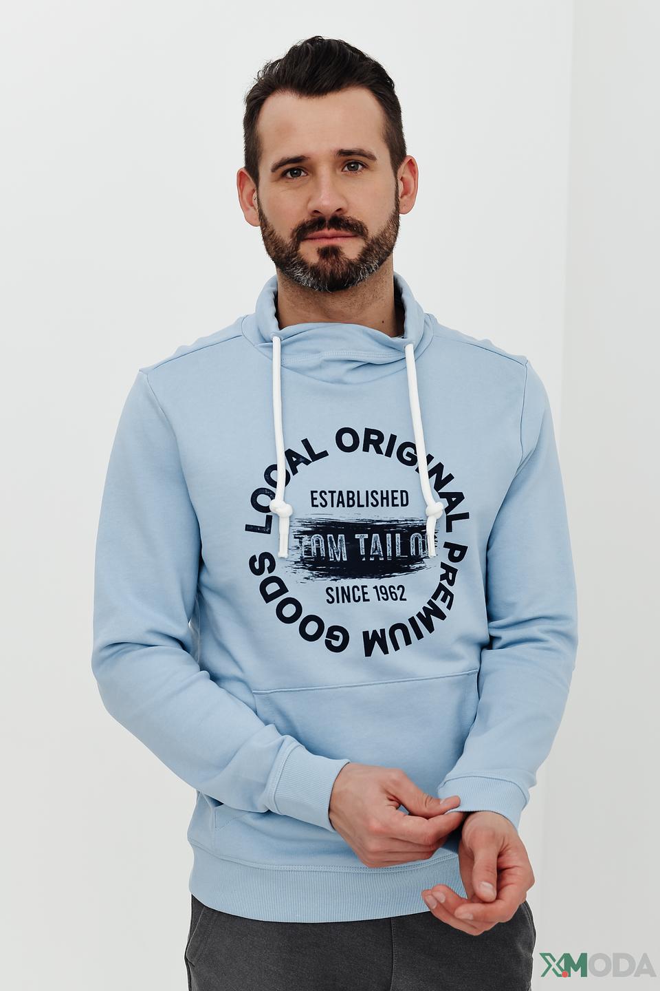 Джемпер Tom Tailor голубой с логотипом