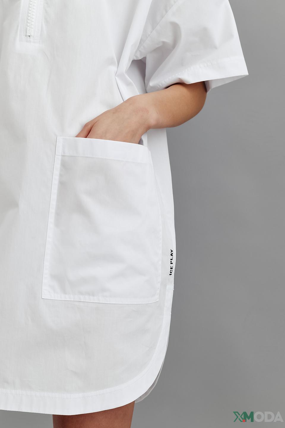 Платье Ice Play белое с карманом