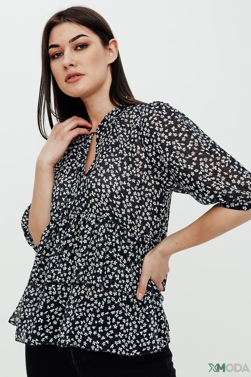 Блуза Hugo с цветочным принтом