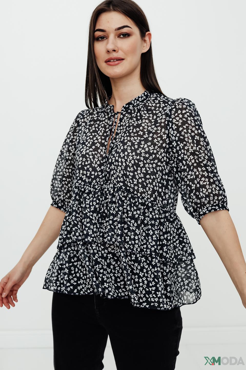 Блуза Hugo с цветочным принтом