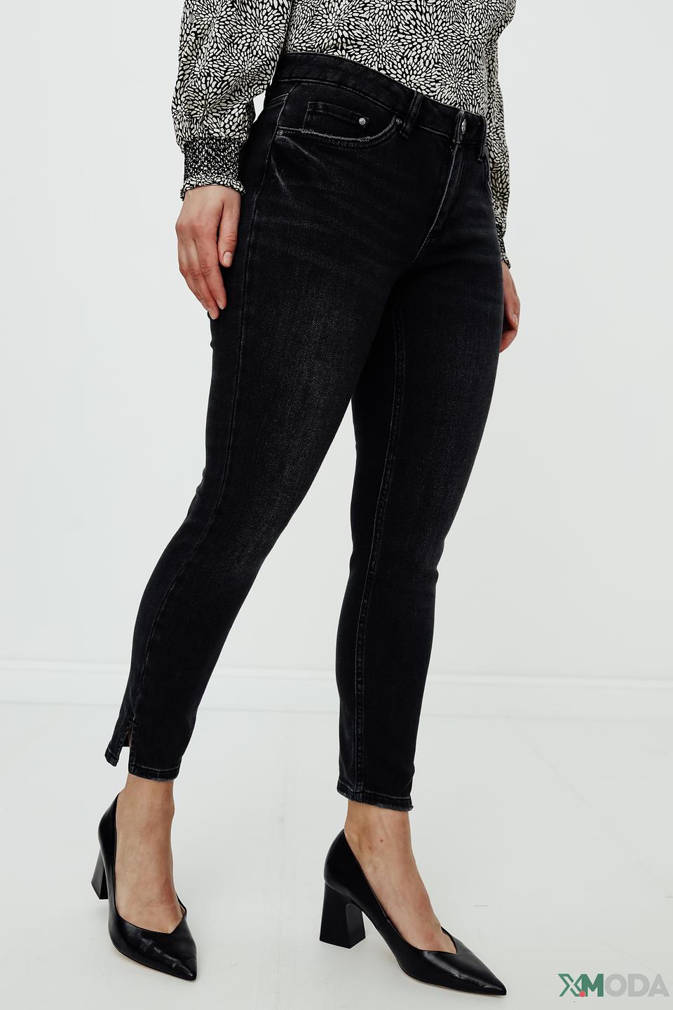 Джинсы с высокой посадкой Oui чёрные