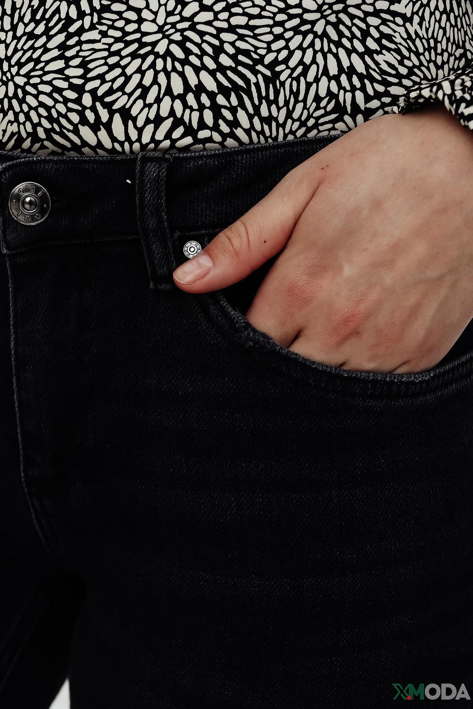 Джинсы с высокой посадкой Oui чёрные