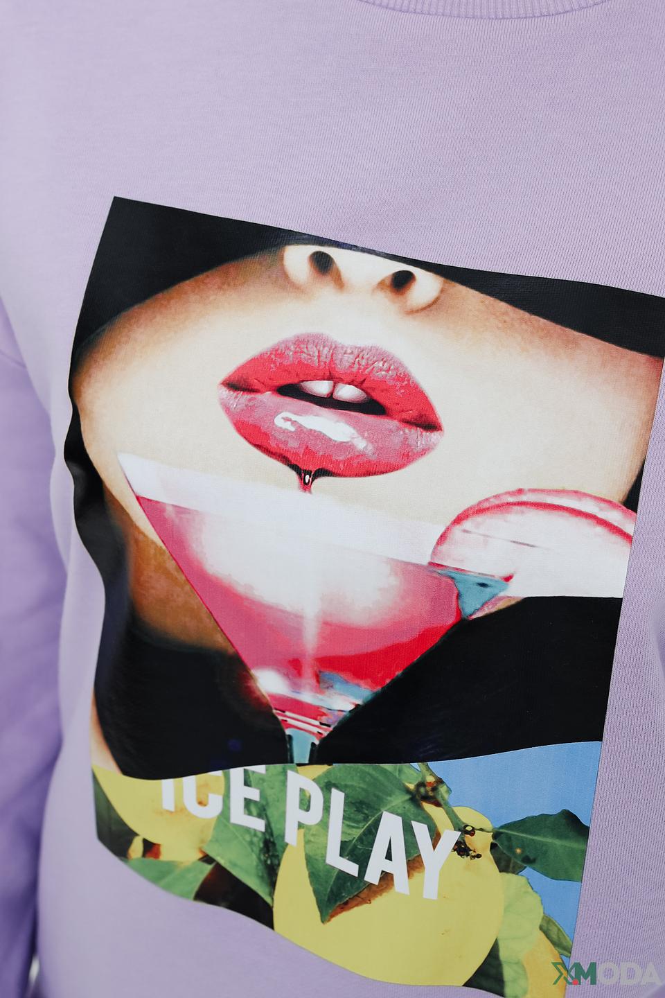 Толстовка Ice Play с принтом губ