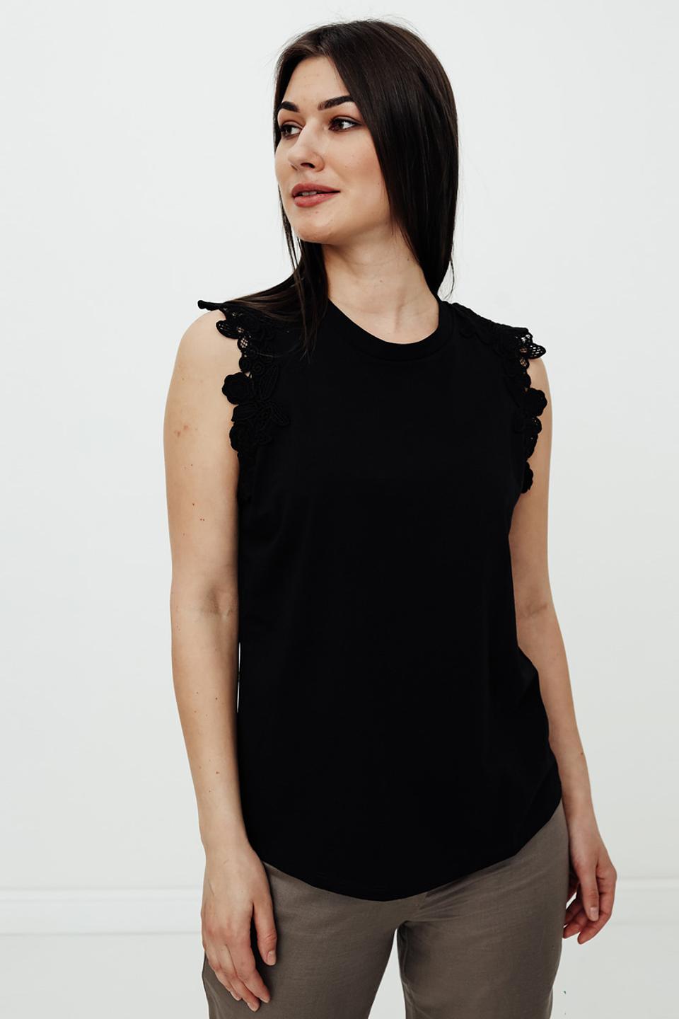 Топ Just Valeri с оборками чёрный