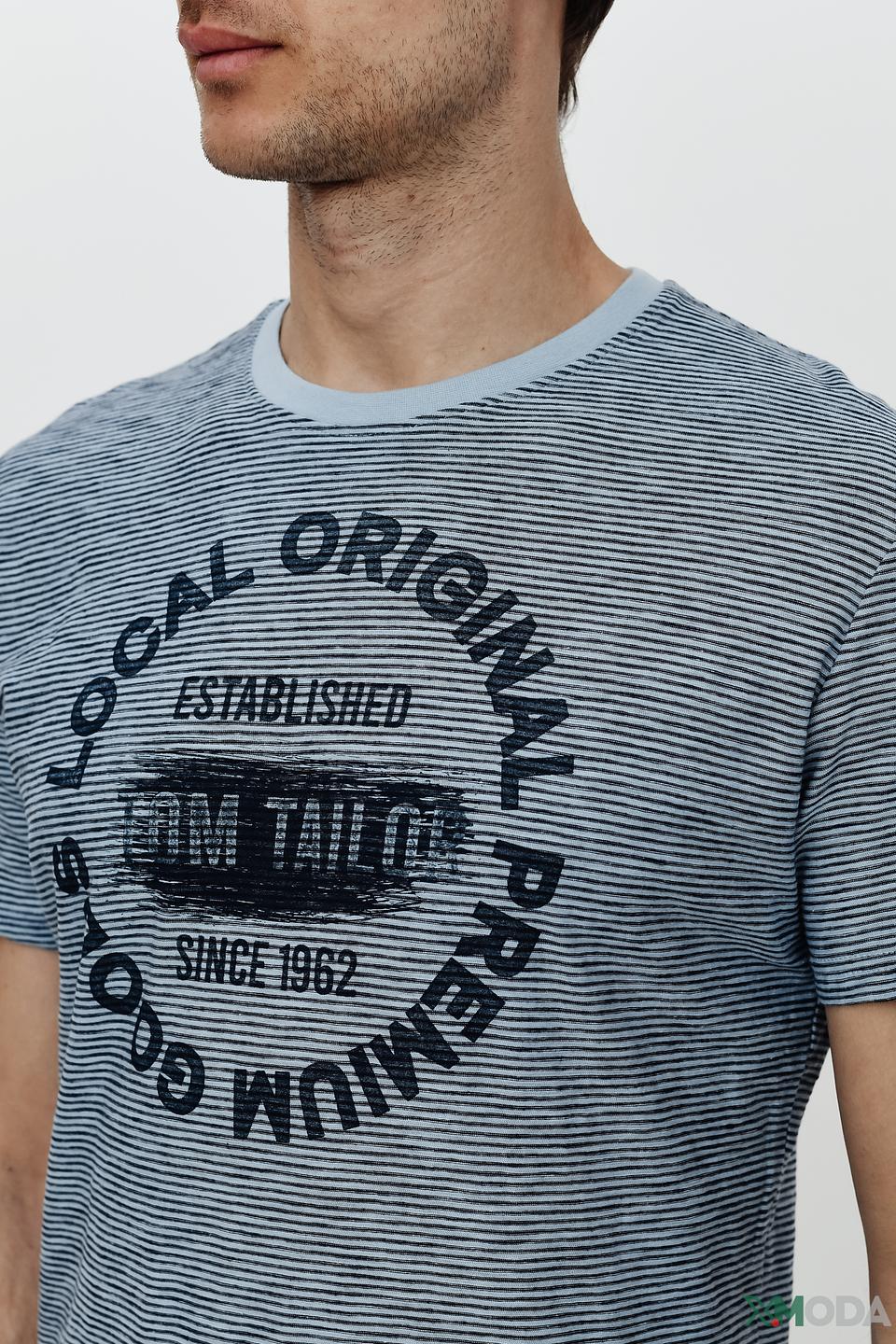 Футболка Tom Tailor в полоску серая