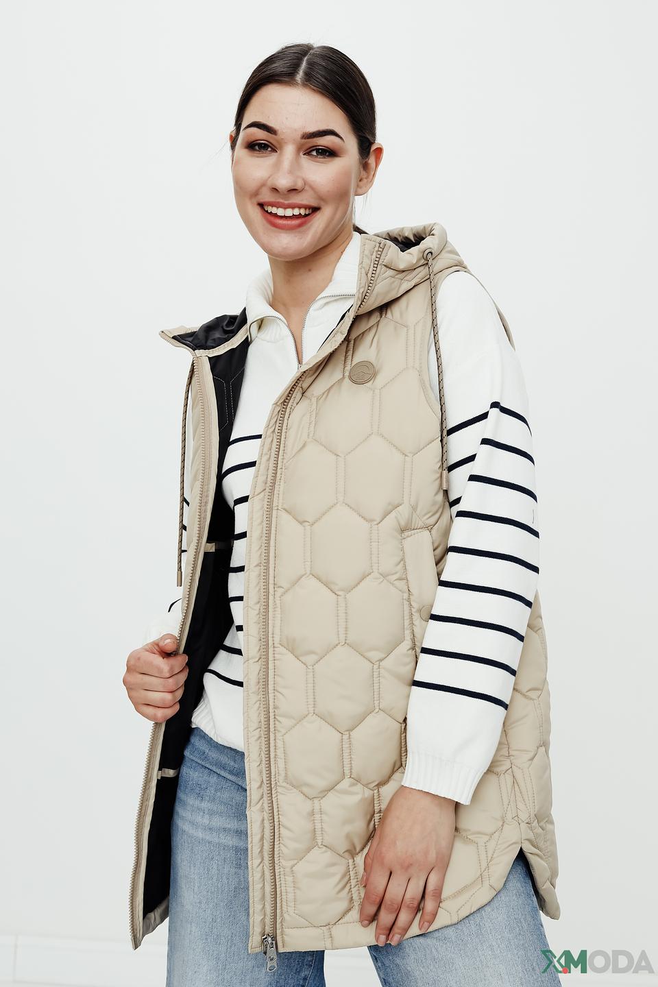 Жилет QS girl стеганый бежевый