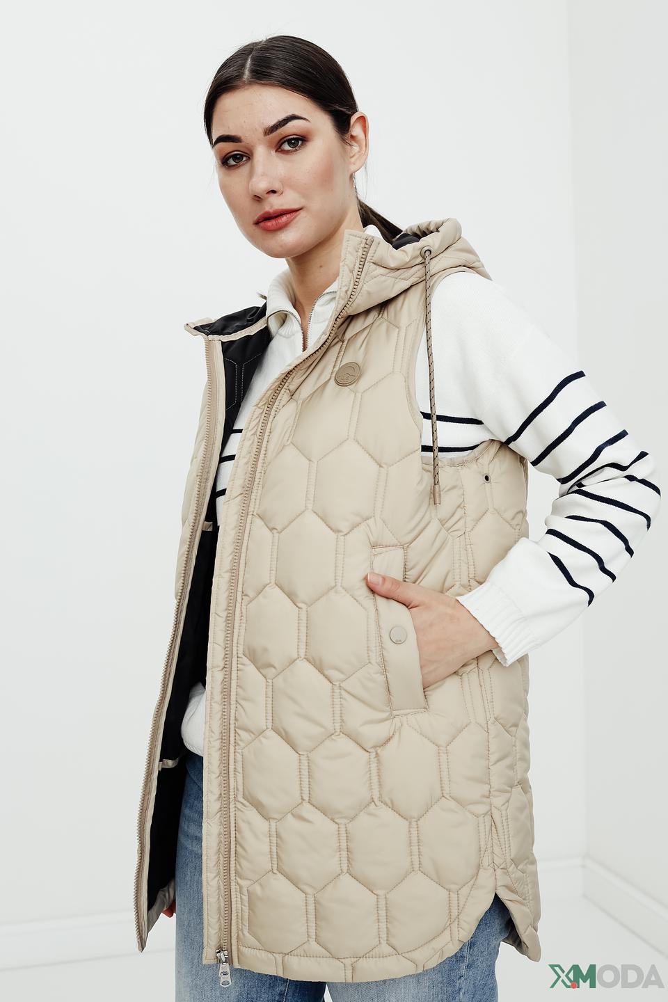 Жилет QS girl стеганый бежевый
