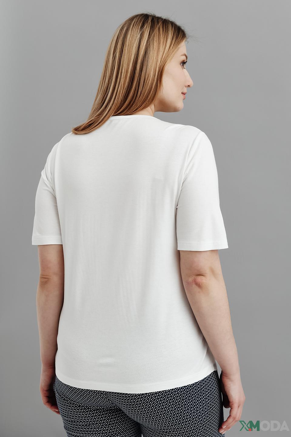 Блуза Frank Walder белая с V-образным вырезом