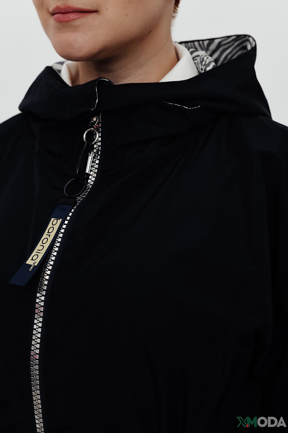 Куртка Baronia чёрная с зебровым принтом