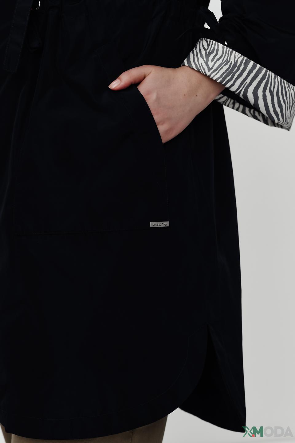 Куртка Baronia чёрная с зебровым принтом