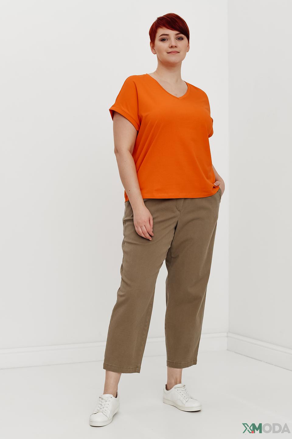 Футболка Samoon оранжевая с рукавом 3/4