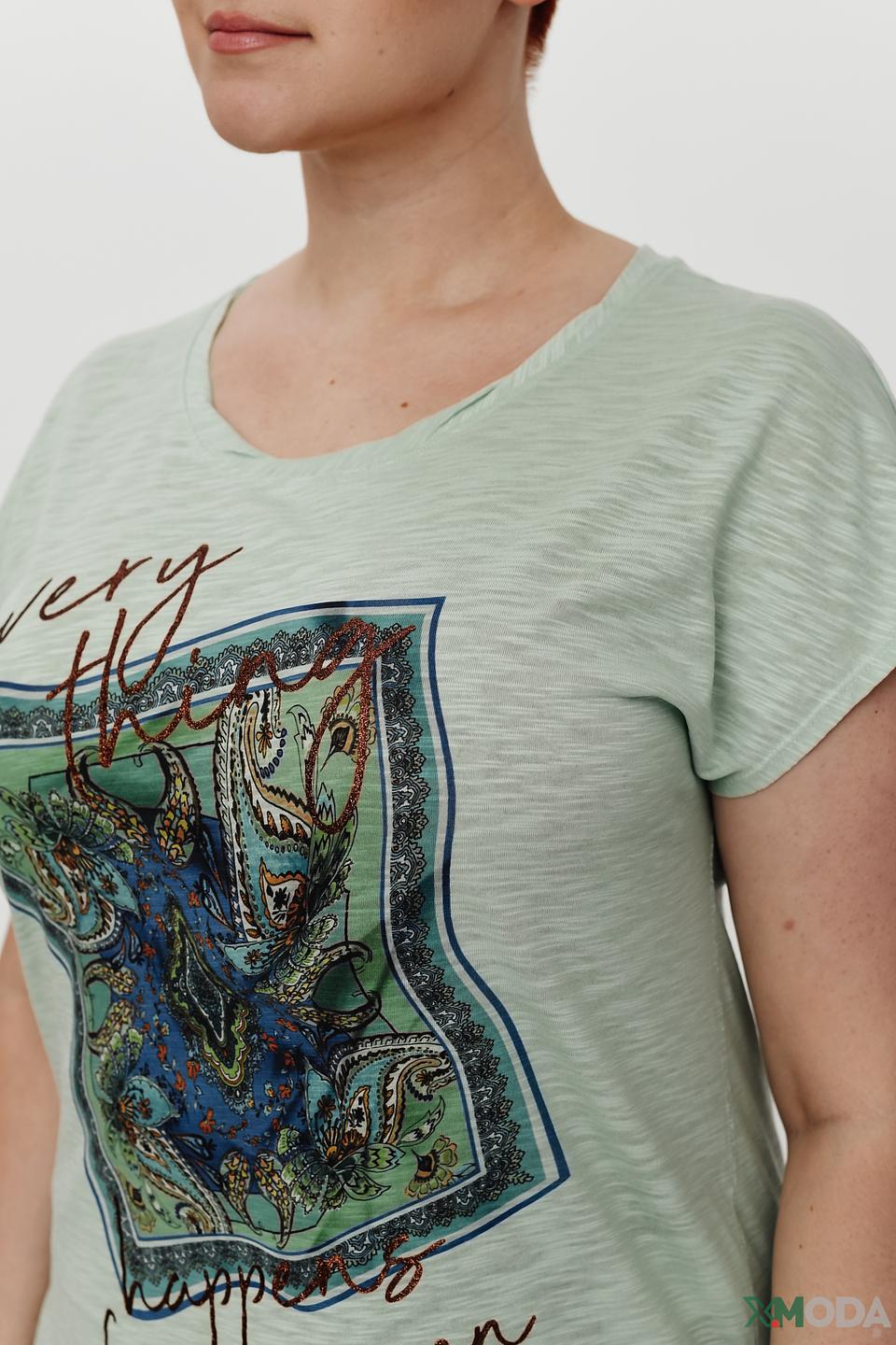 Футболка Via Appia с принтом мятная