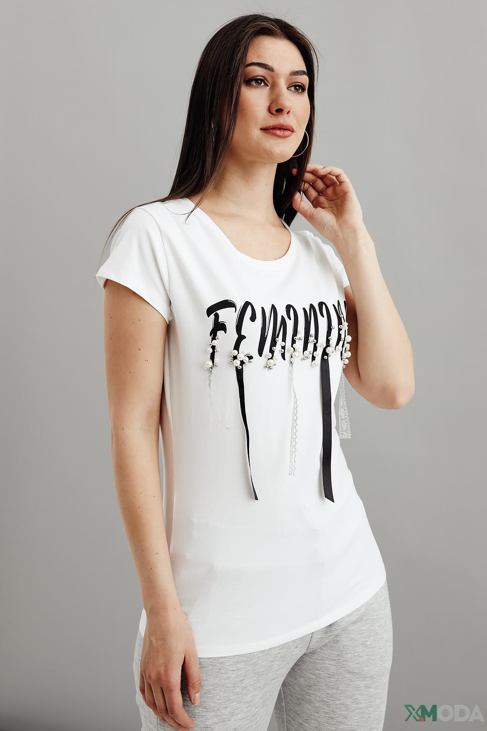 Футболка Pezzo с надписью белая