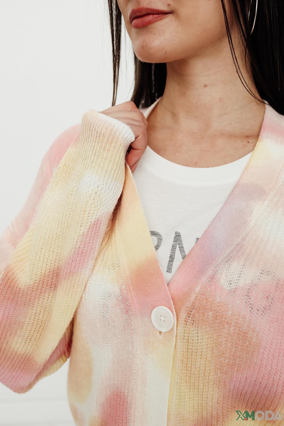 Кардиган Taifun tie-dye розовый