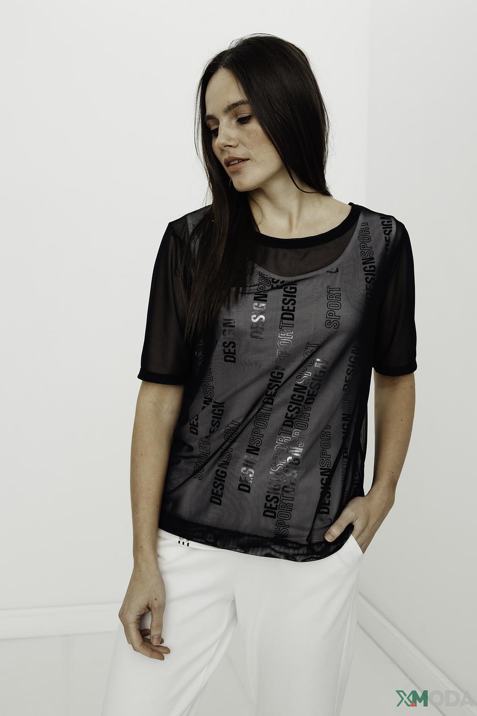 Блуза Tuzzi с принтом чёрная