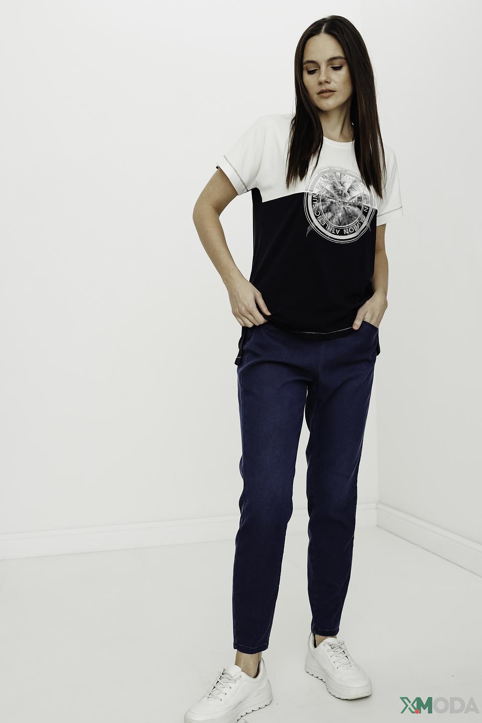 Футболка Tuzzi с принтом чёрно-белая