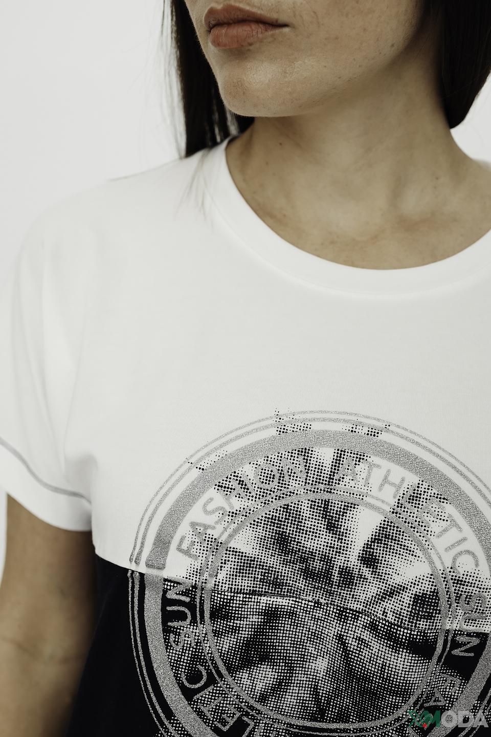 Футболка Tuzzi с принтом чёрно-белая