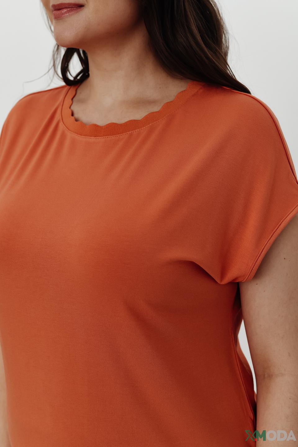 Футболка Lebek оранжевая с рукавами