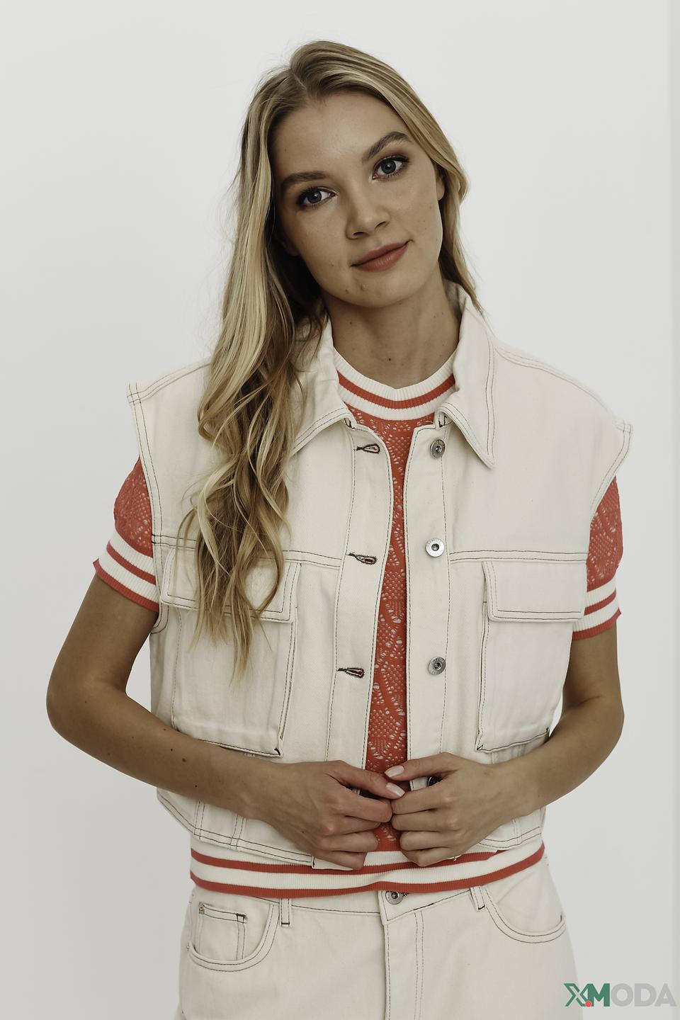 Жилет Twin Set джинсовый бежевый