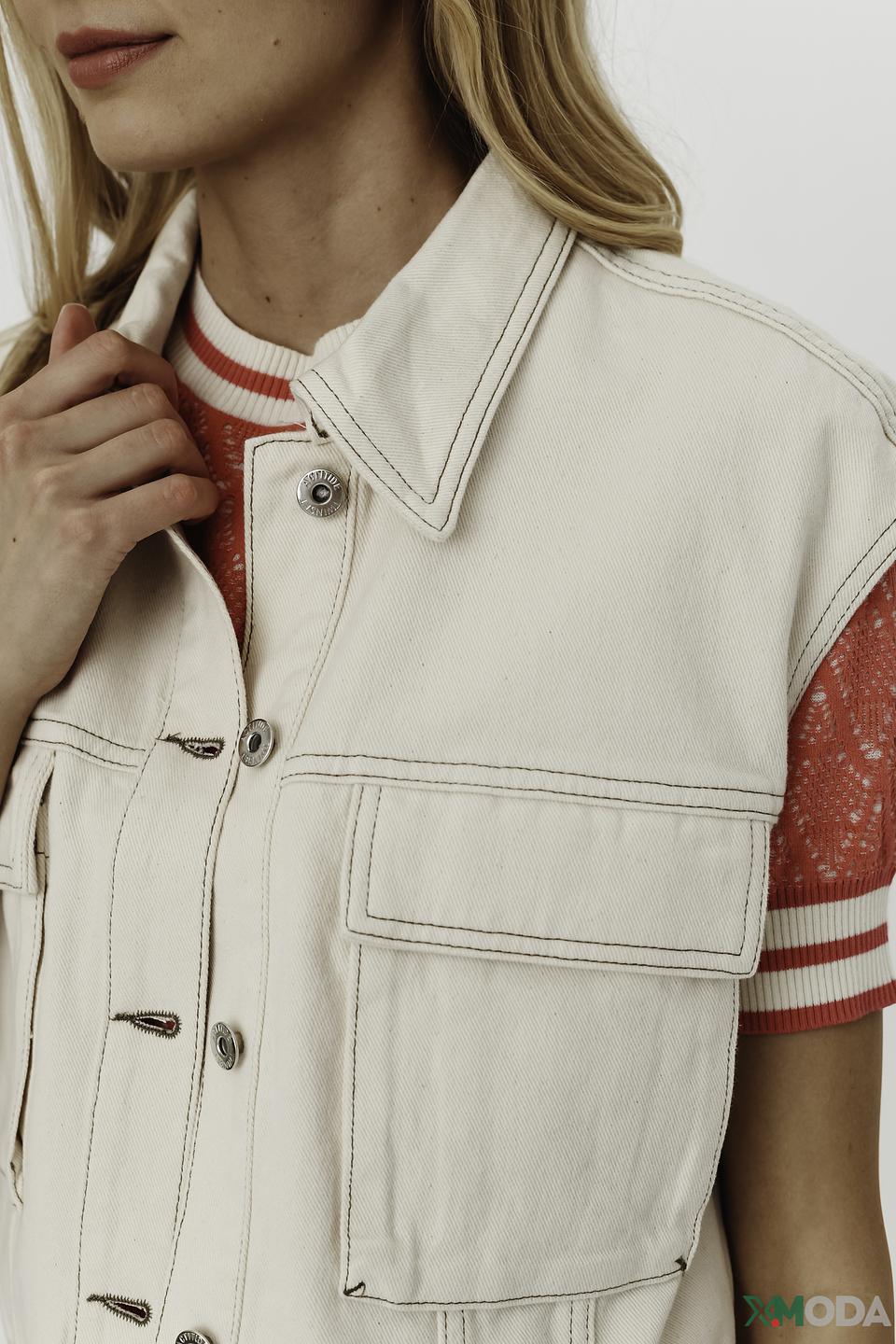 Жилет Twin Set джинсовый бежевый