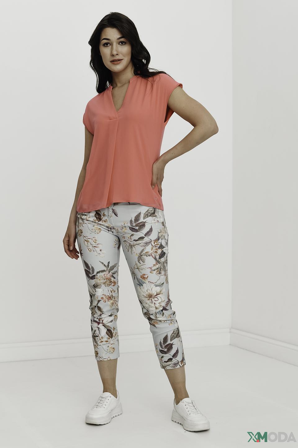 Блуза SE Stenau кораллового цвета без узора