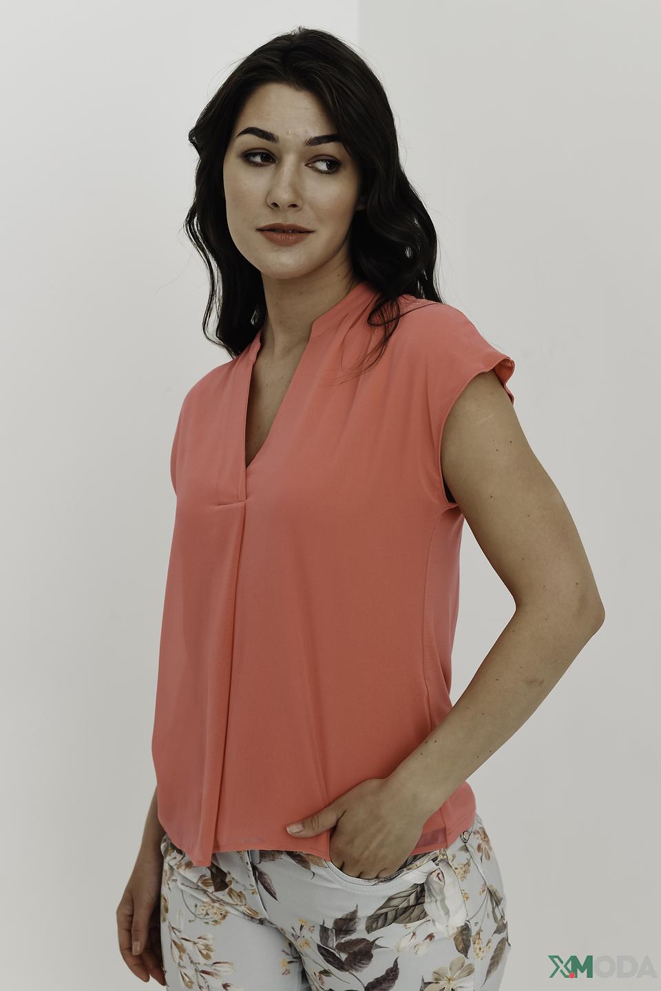 Блуза SE Stenau кораллового цвета без узора