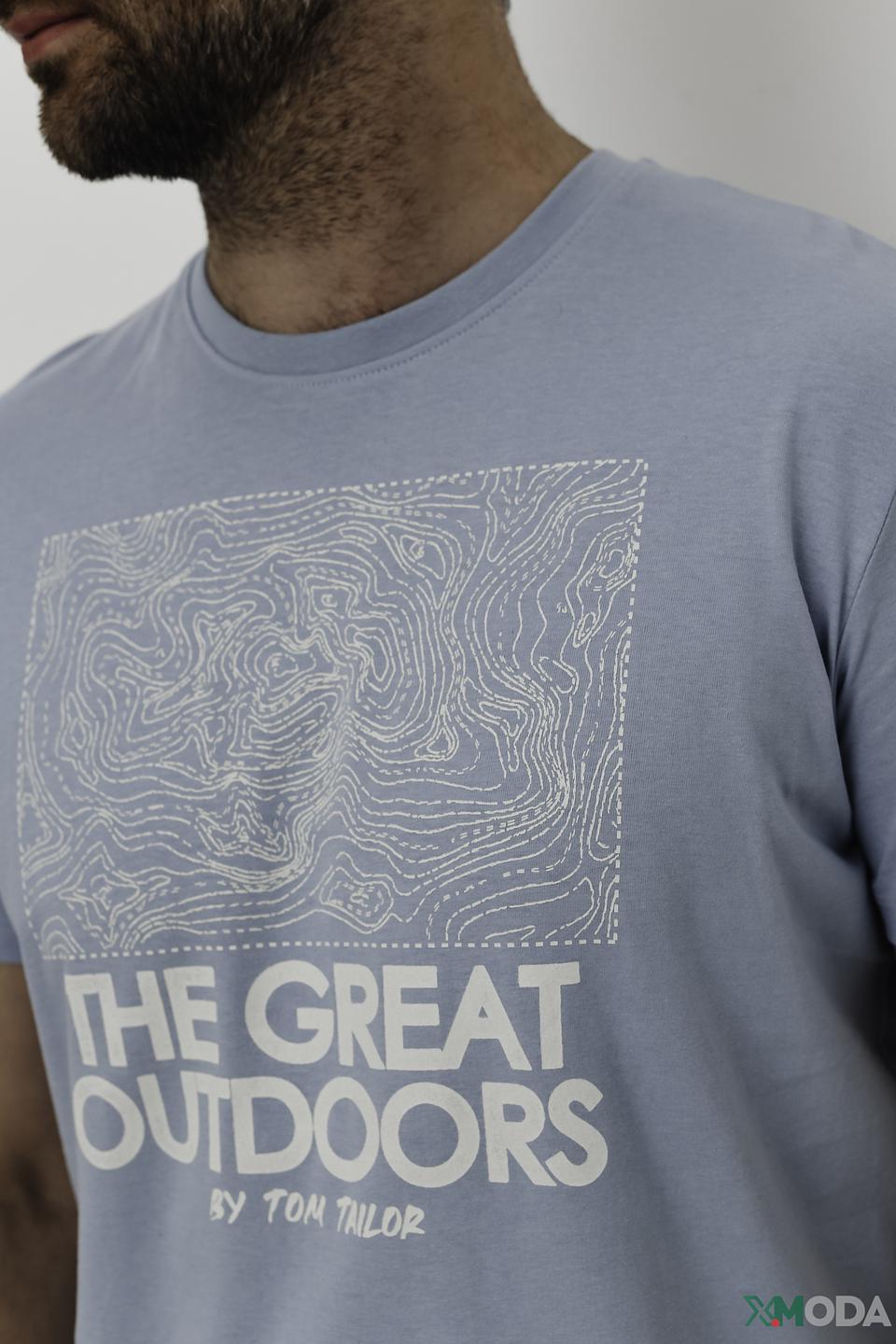 Футболка Tom Tailor голубая с принтом