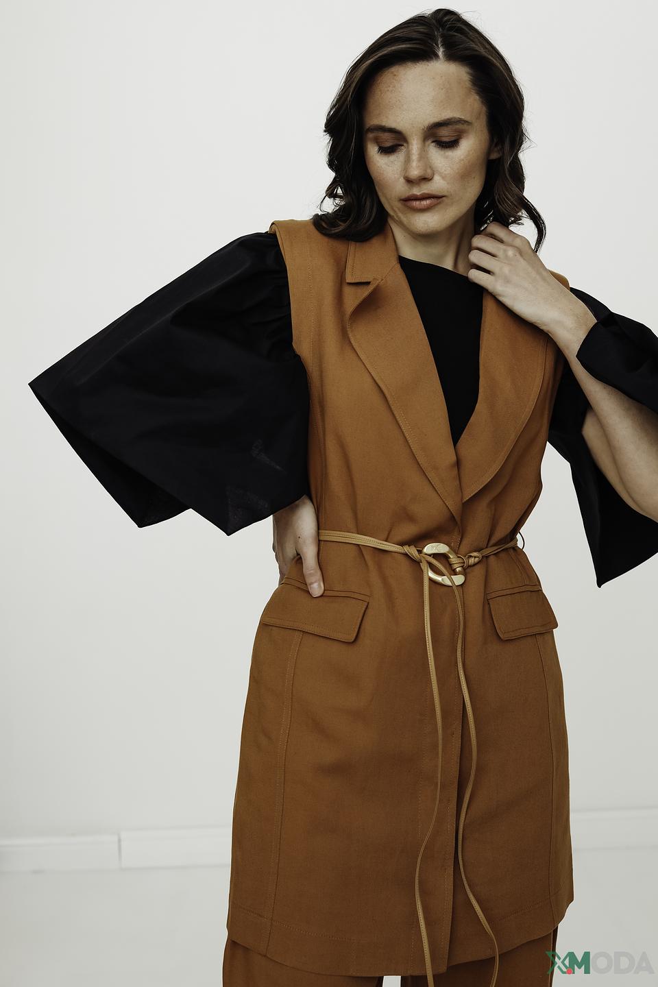 Платье-жилет Patrizia Pepe терракотовый