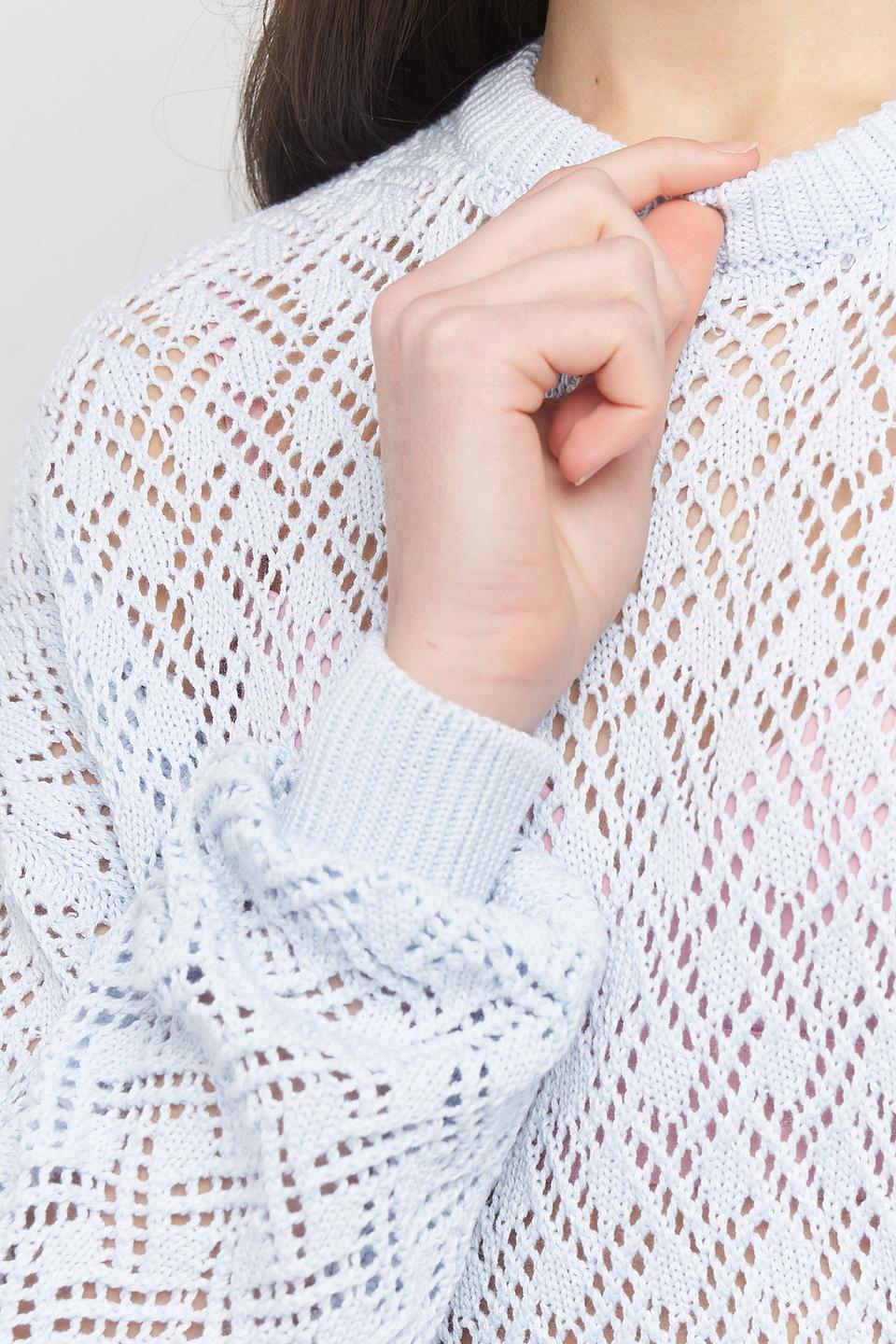 Джемпер VAY ажурный голубой