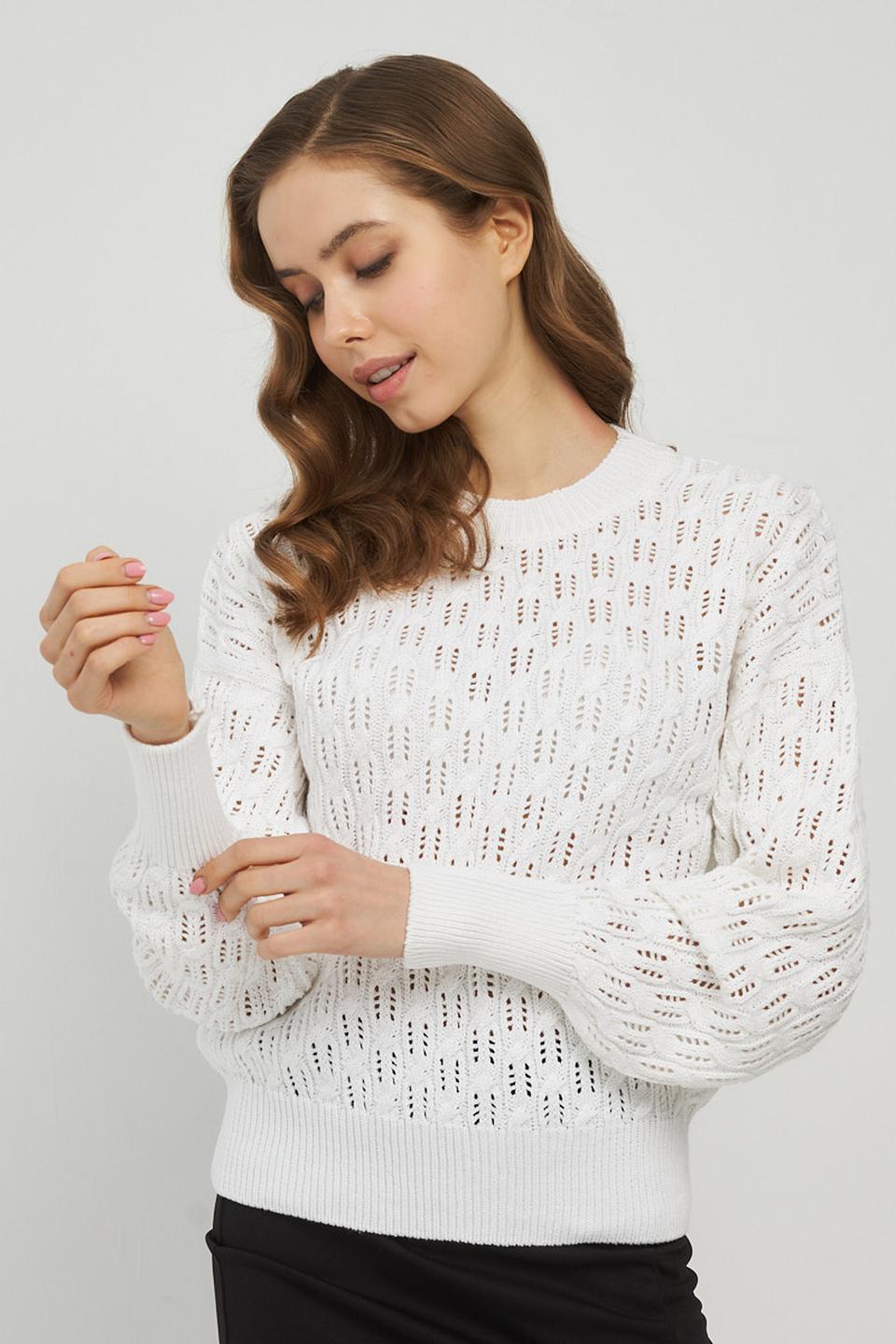 Джемпер VAY ажурный белый