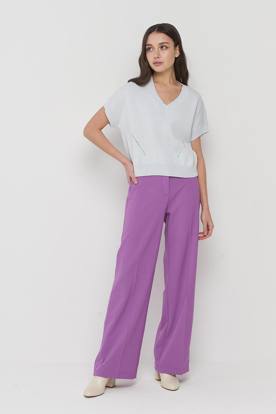 Джемпер VAY с V-образным вырезом голубой