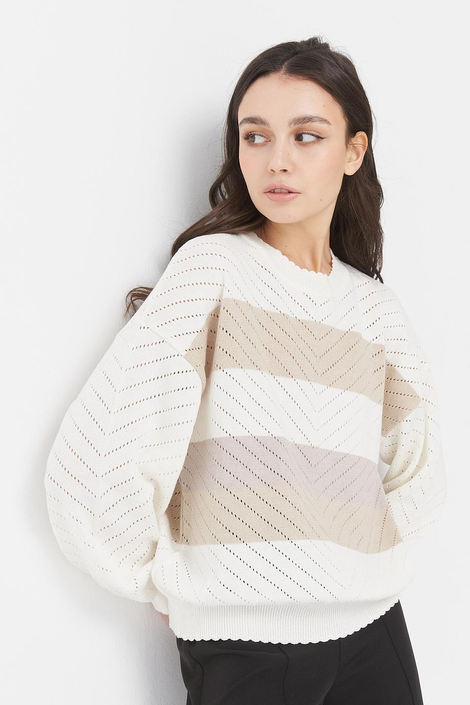 Джемпер VAY с узором белый