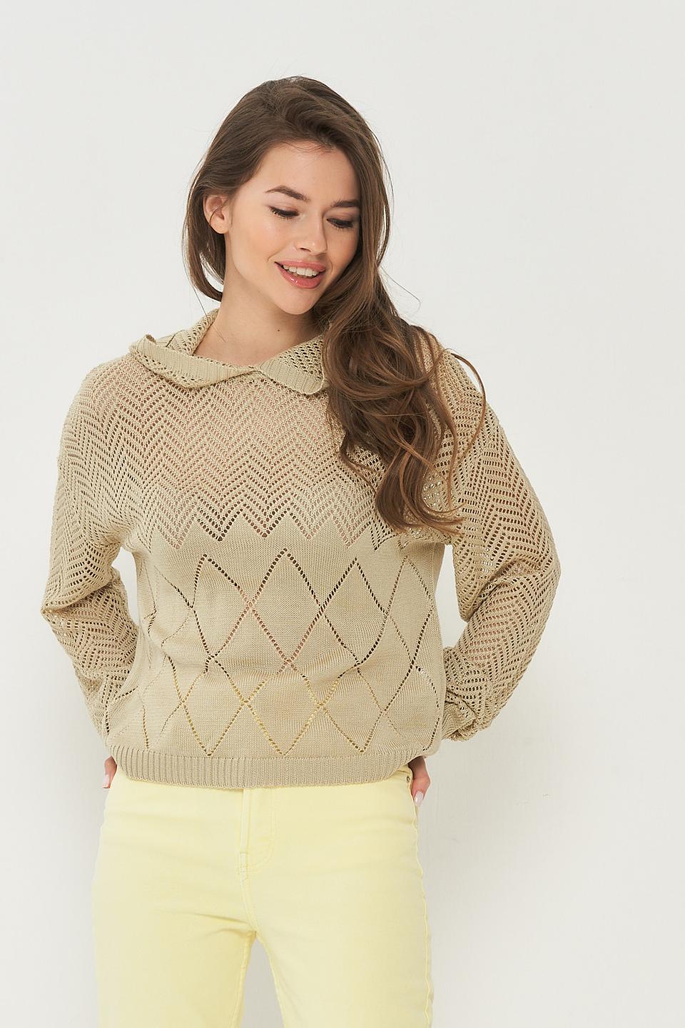 Джемпер BE YOU с узором бежевый