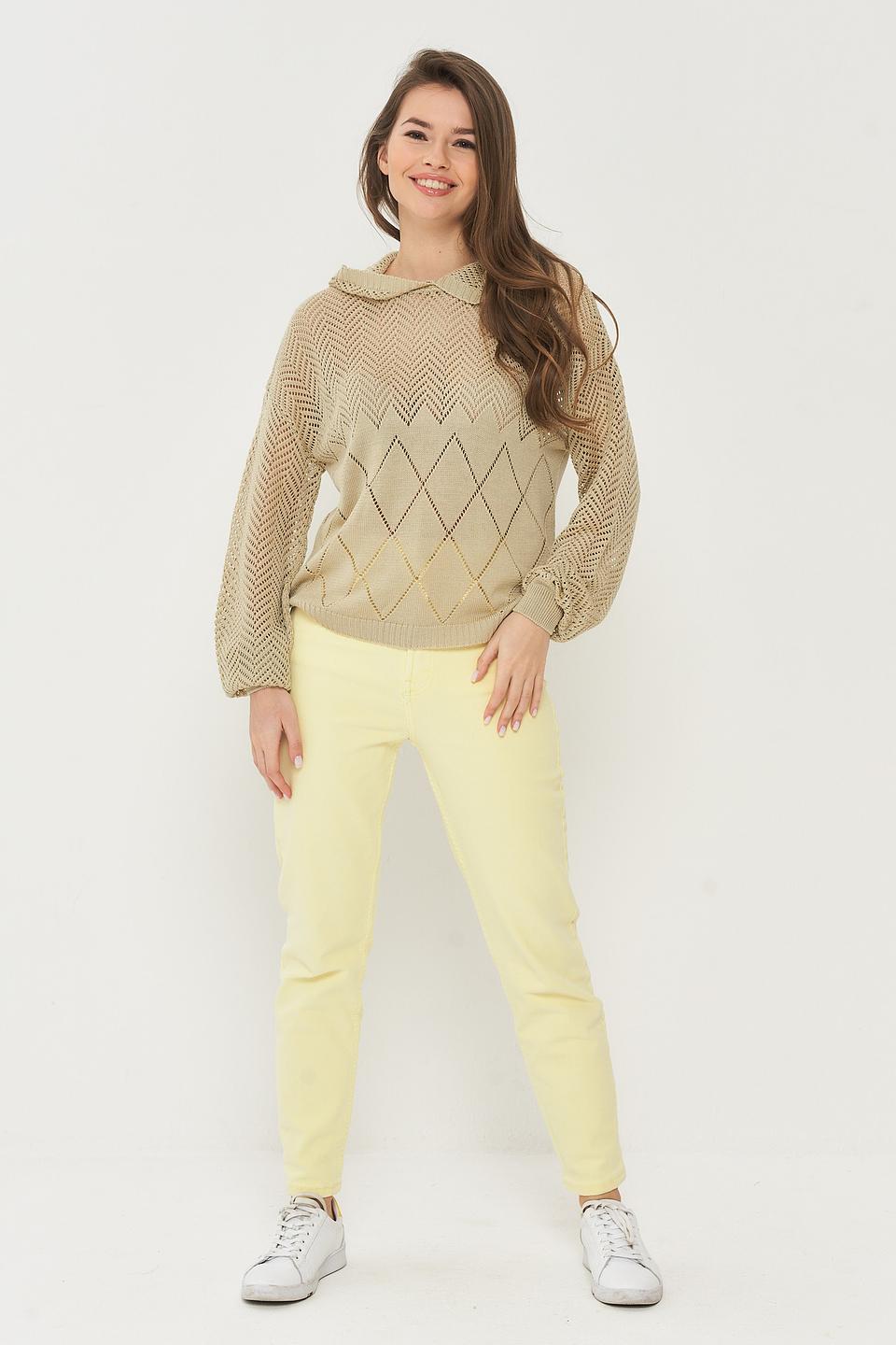 Джемпер BE YOU с узором бежевый