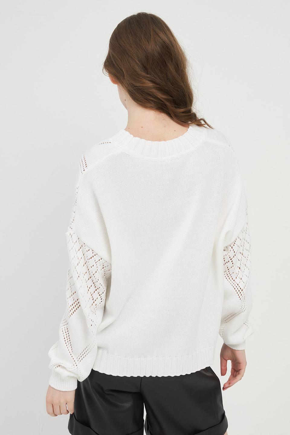 Джемпер BE YOU, белый, ажурный