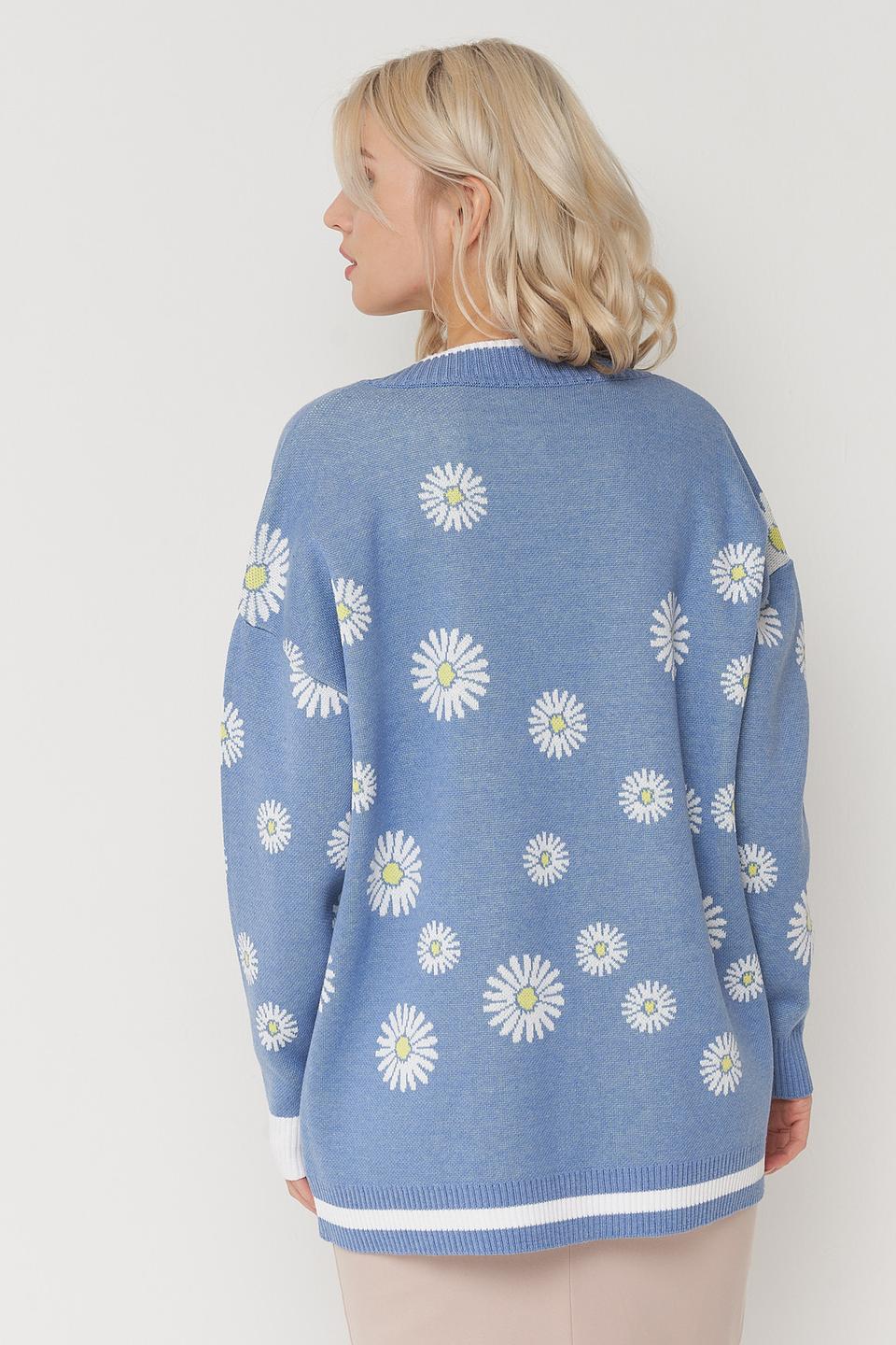 Кардиган BE YOU с ромашками голубой