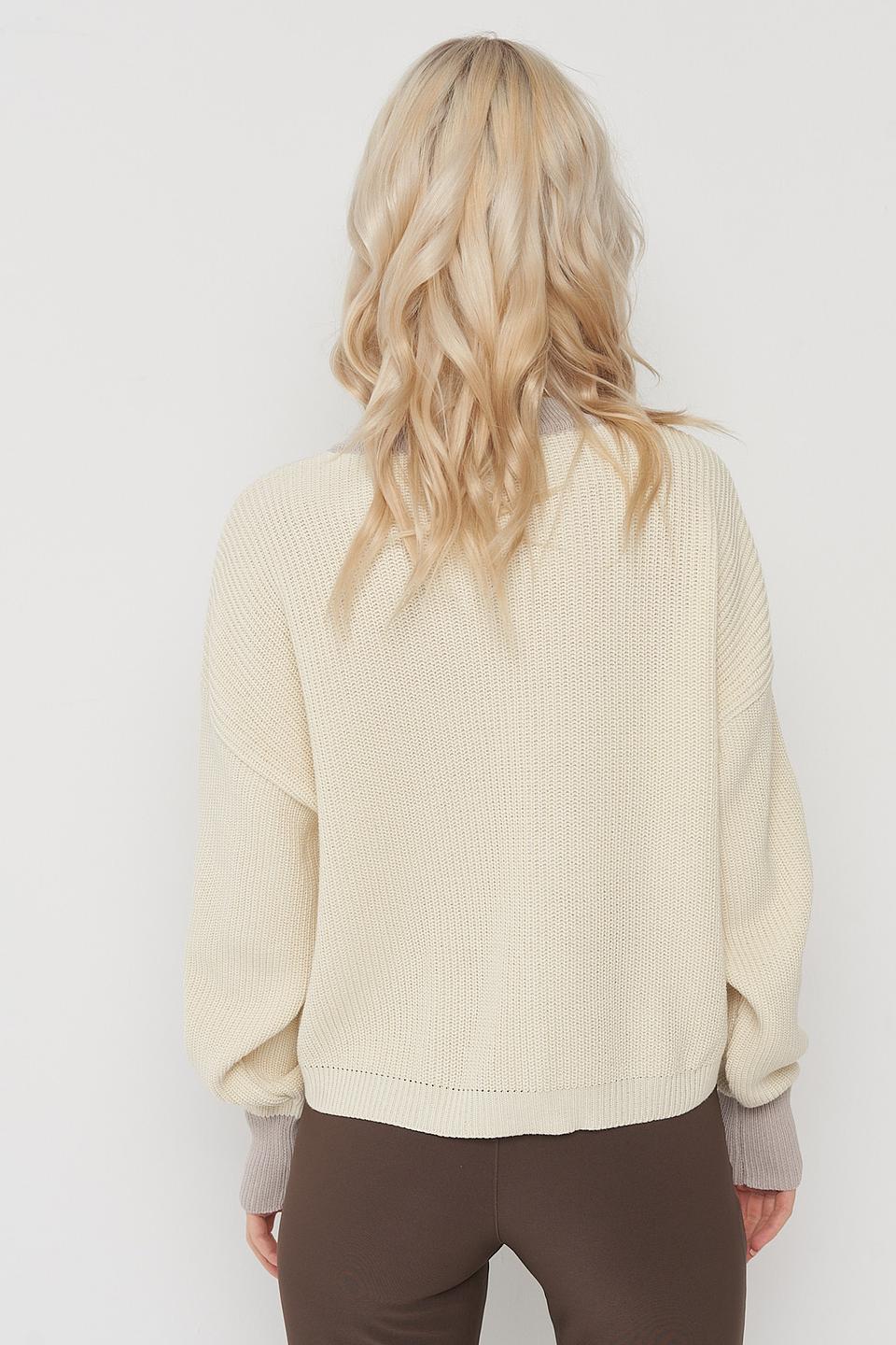 Кардиган BE YOU с контрастной отделкой кремовый