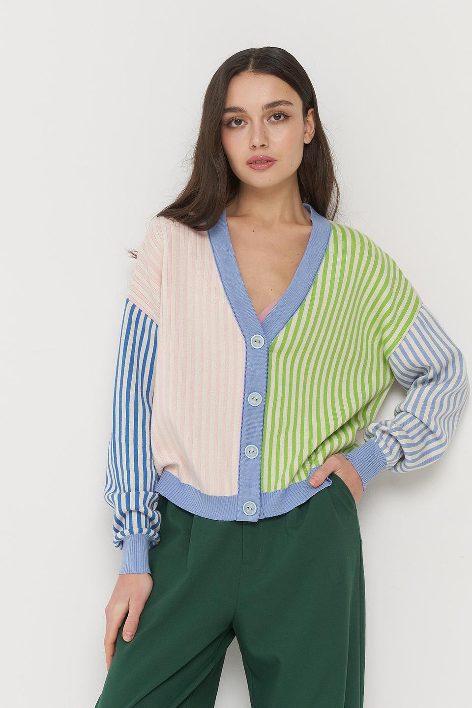 Кардиган BE YOU в полоску голубой