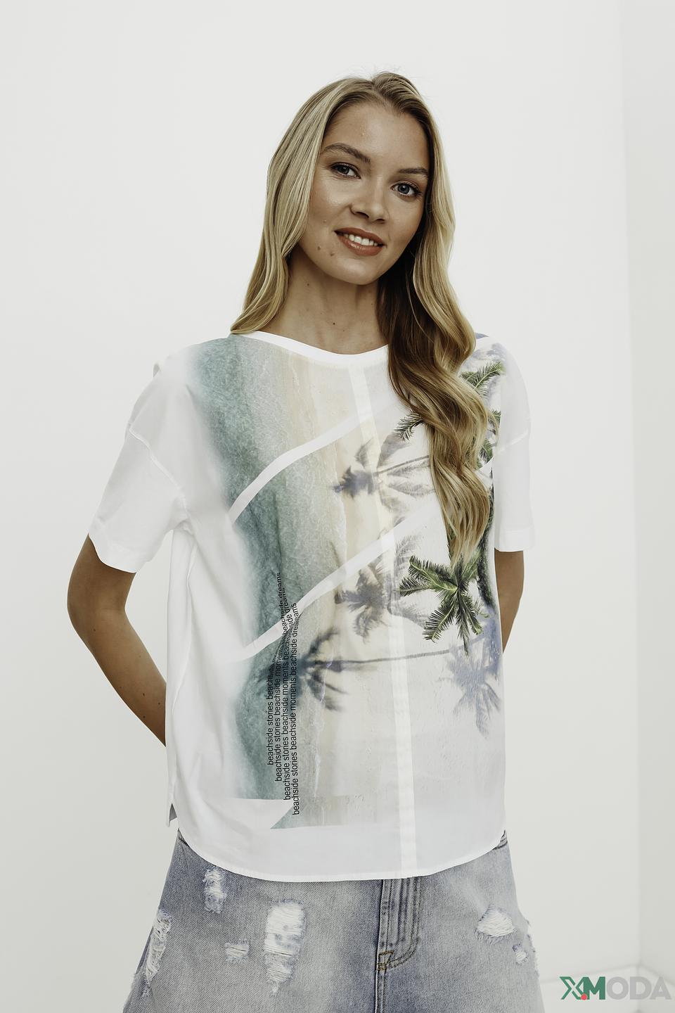 Футболка Marc Cain с тропическим принтом