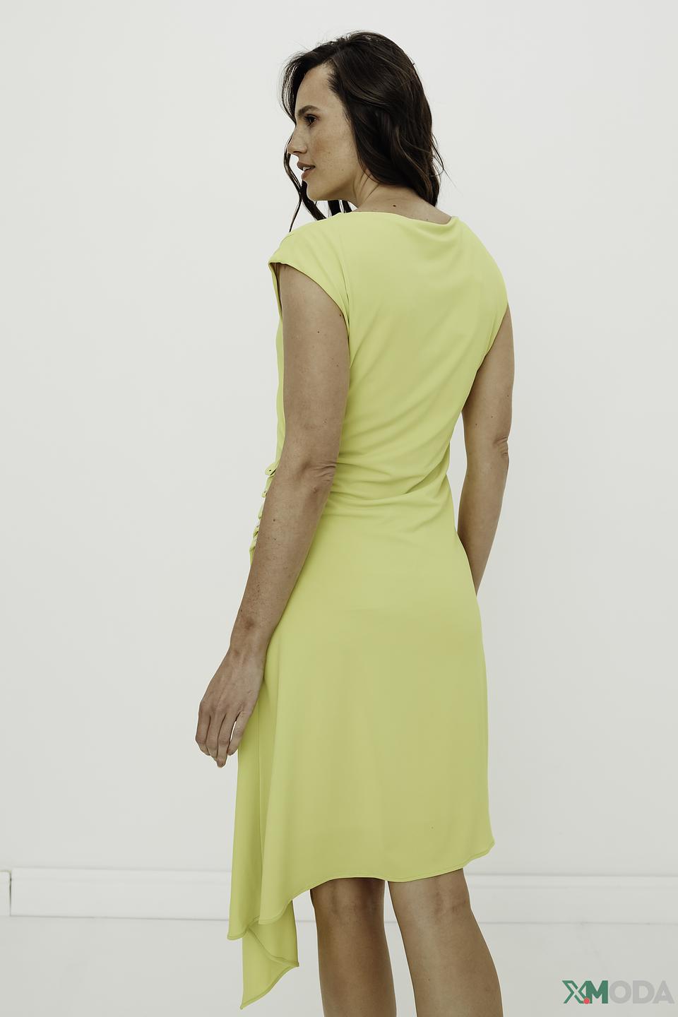 Платье Patrizia Pepe лайм с драпировкой