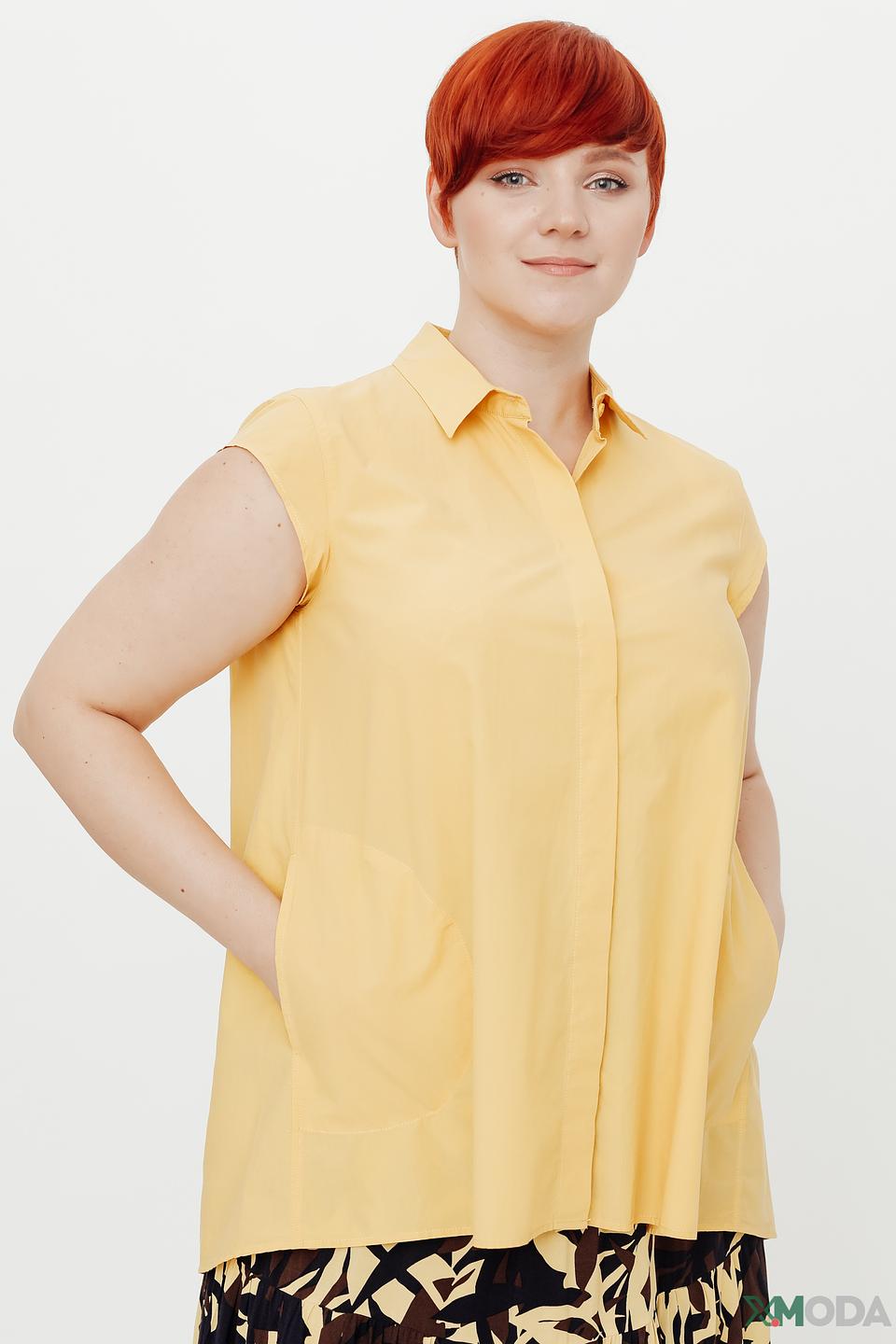 Блуза Gerry Weber желтая с коротким рукавом