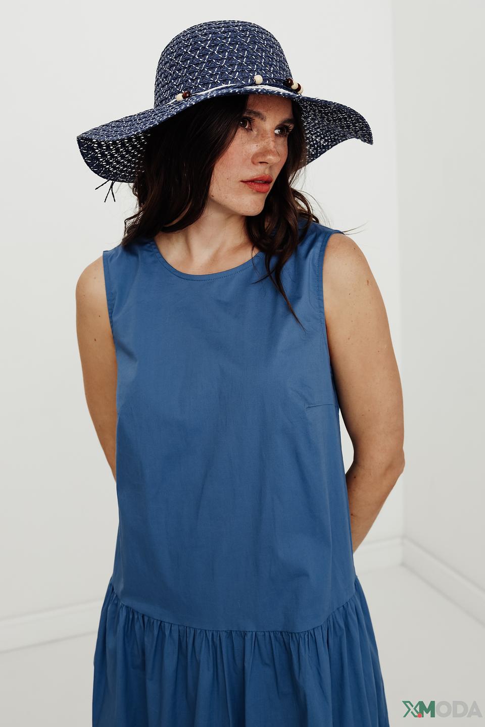 Шляпа Wegener плетеная синяя