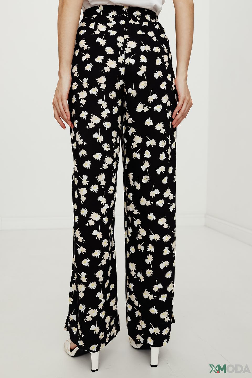 Брюки Taifun с ромашками чёрные