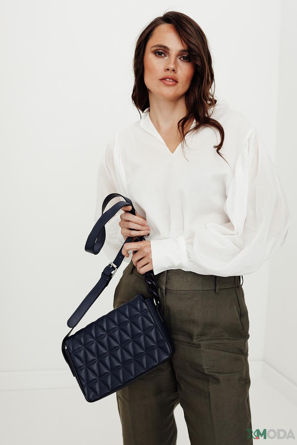 Сумка Pezzo стеганая синяя