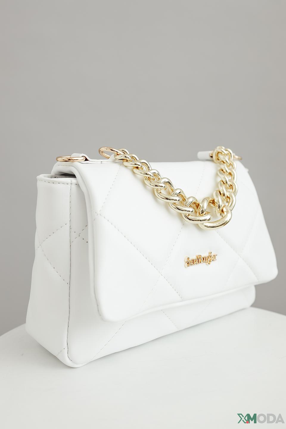 Сумка Sara Burglar жен. белая с цепью